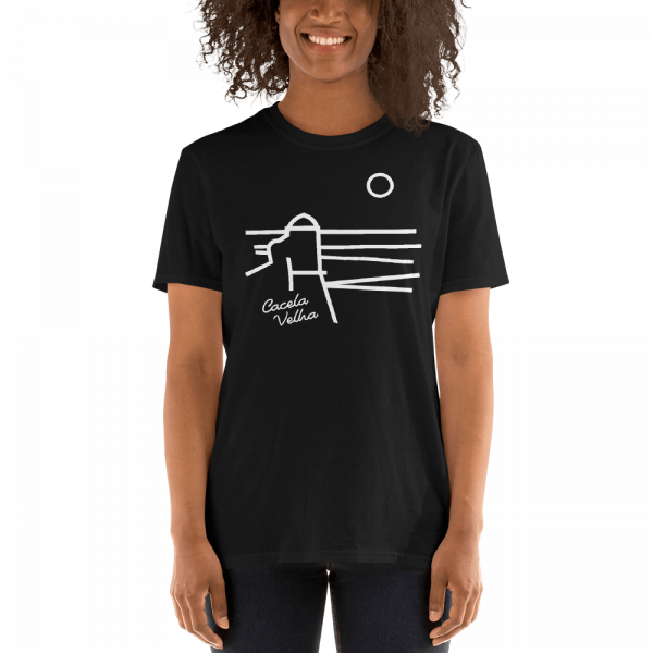 T-shirt Preta com a imagem das linhas de Cacela Velha